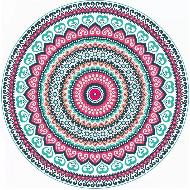 Retro Persian Style Round Area Rug Bohemian Floor Mat Living Room Bedroom Office Chair Sofa Coffee Table
