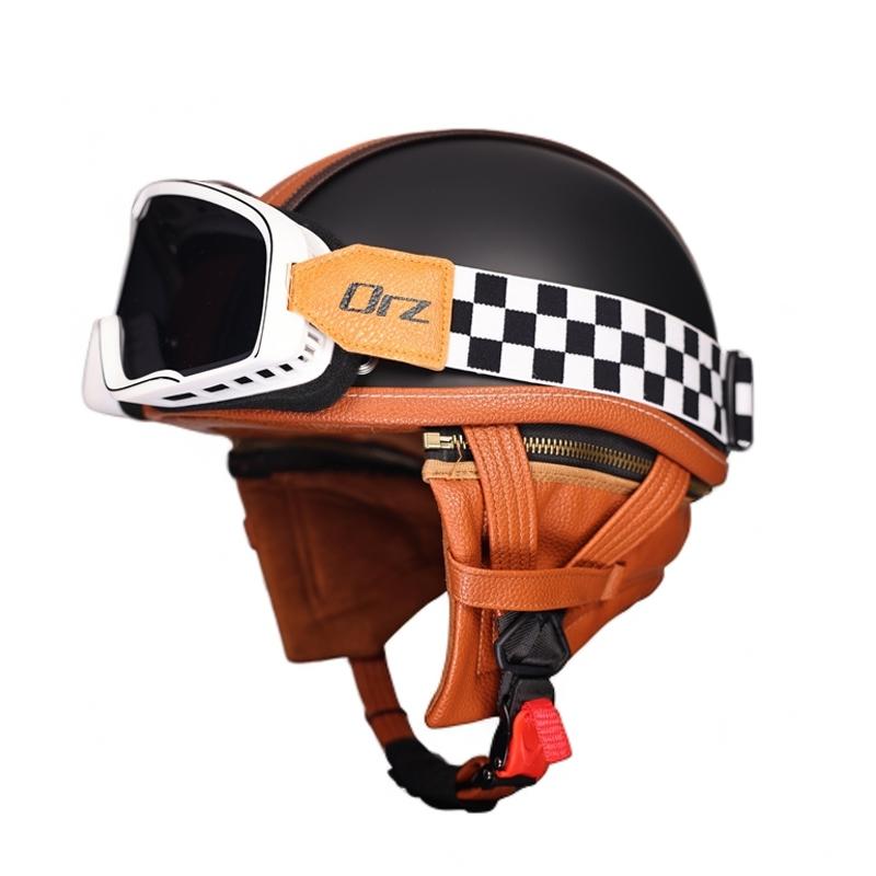 ORZ retro cruise motorcycle helmet motorcycle helmet scooter half helmet motorcycle helmet