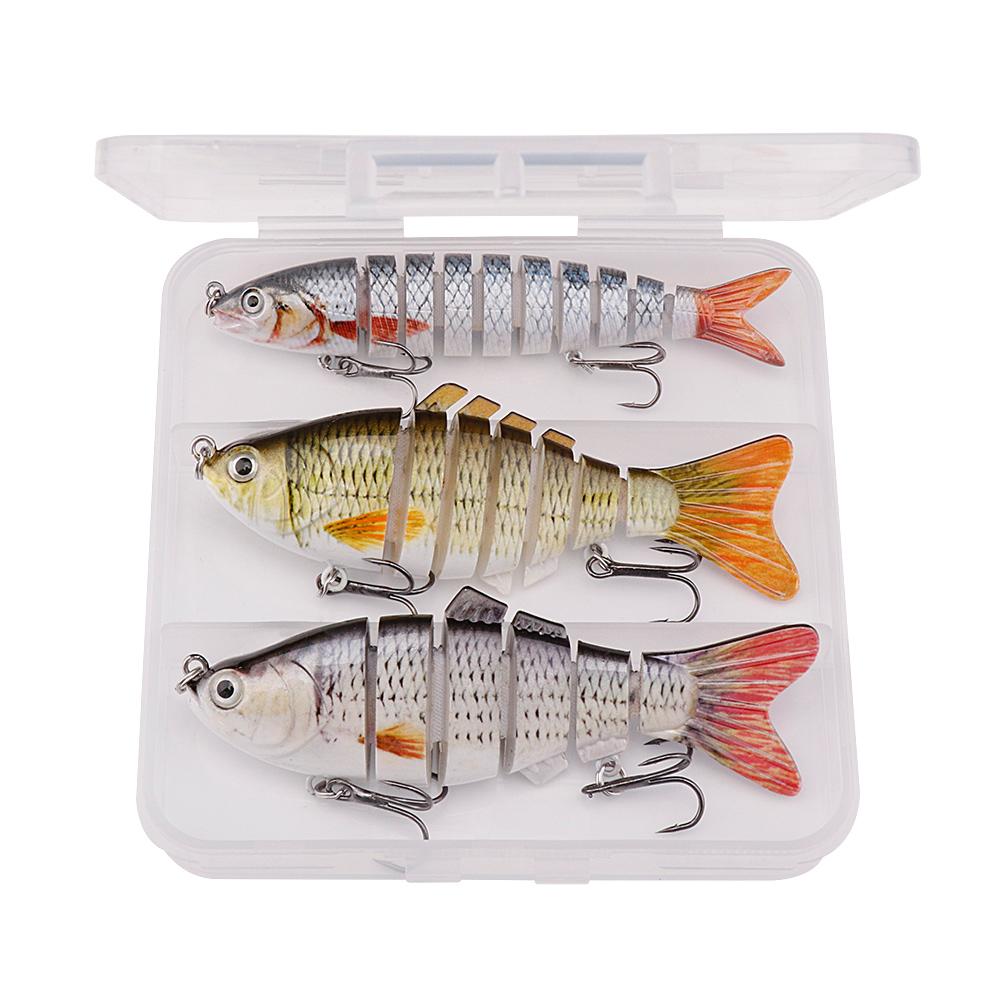 Set of 3 Artificial Baits Kit 10cm 17g Sinking Swimbait Crankbaits Premium Wobbler Lures for Pike Fishing