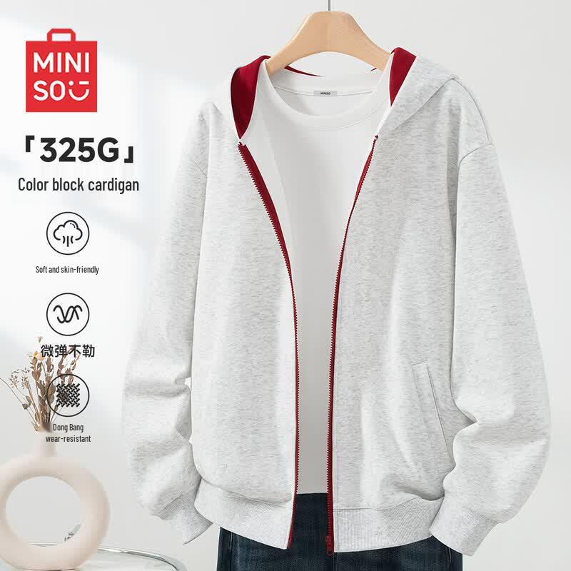MINISO Men's Heavyweight Hooded Zipper Sweatshirt