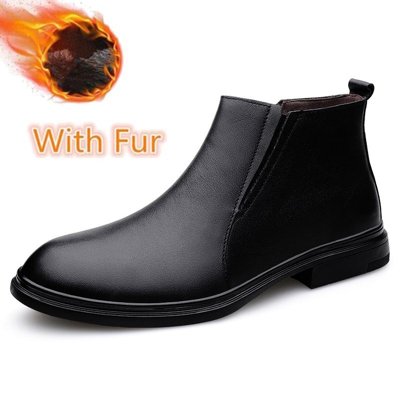

Fashion New Genuine Leather Men s Chelsea Boots Fashion Versatile Ankle Boots Business High Top Casual Shoes British Style Male Botas 46