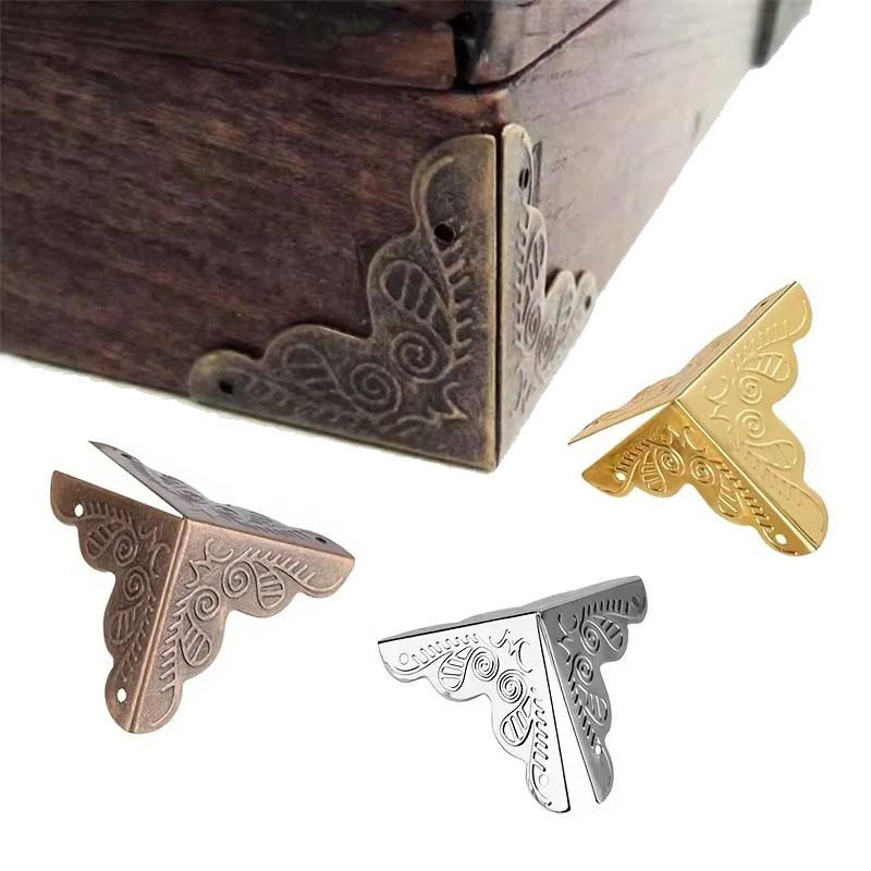 12pcs Wooden Box Corner Protector Cover Guard for Jewelry Chest Wine Gift Case Decorative Bronze Golden Silver DIY