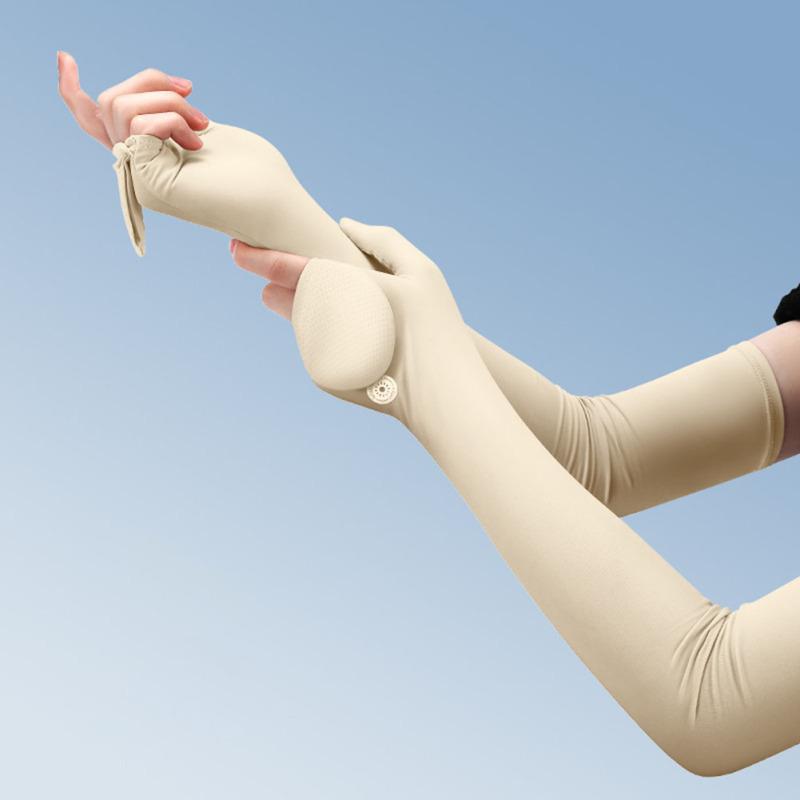 Damen Eis Seide Sonnenschutz Armstulpen Outdoor Atmungsaktiv UV-Schutz Klapphandschuhe Überzug