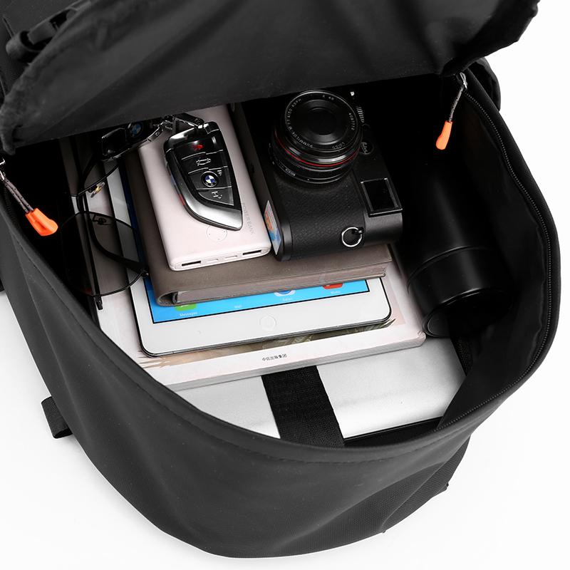 Men's Backpack Large Capacity Student Schoolbag Travel Backpack Solid Color Computer Bag