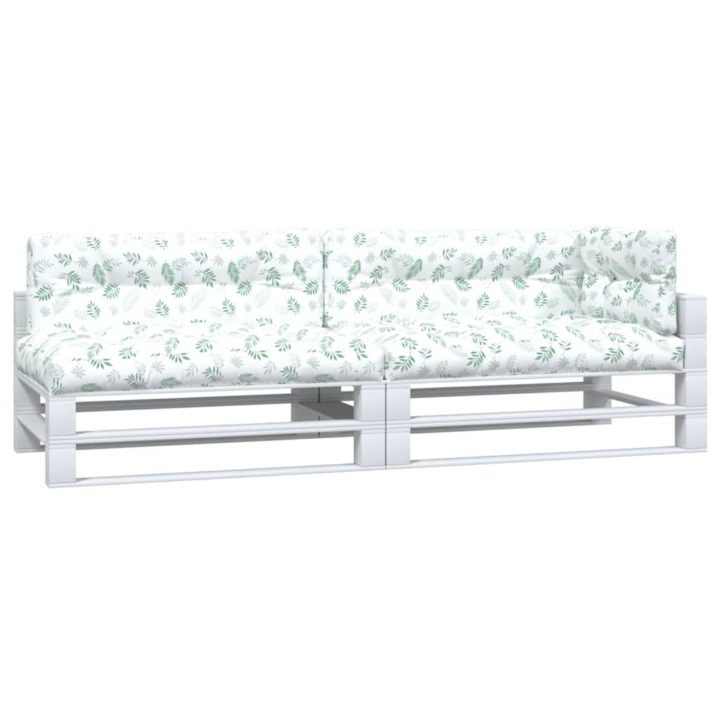 5 Piece Palette Cushions with Leaf Pattern Fabric
