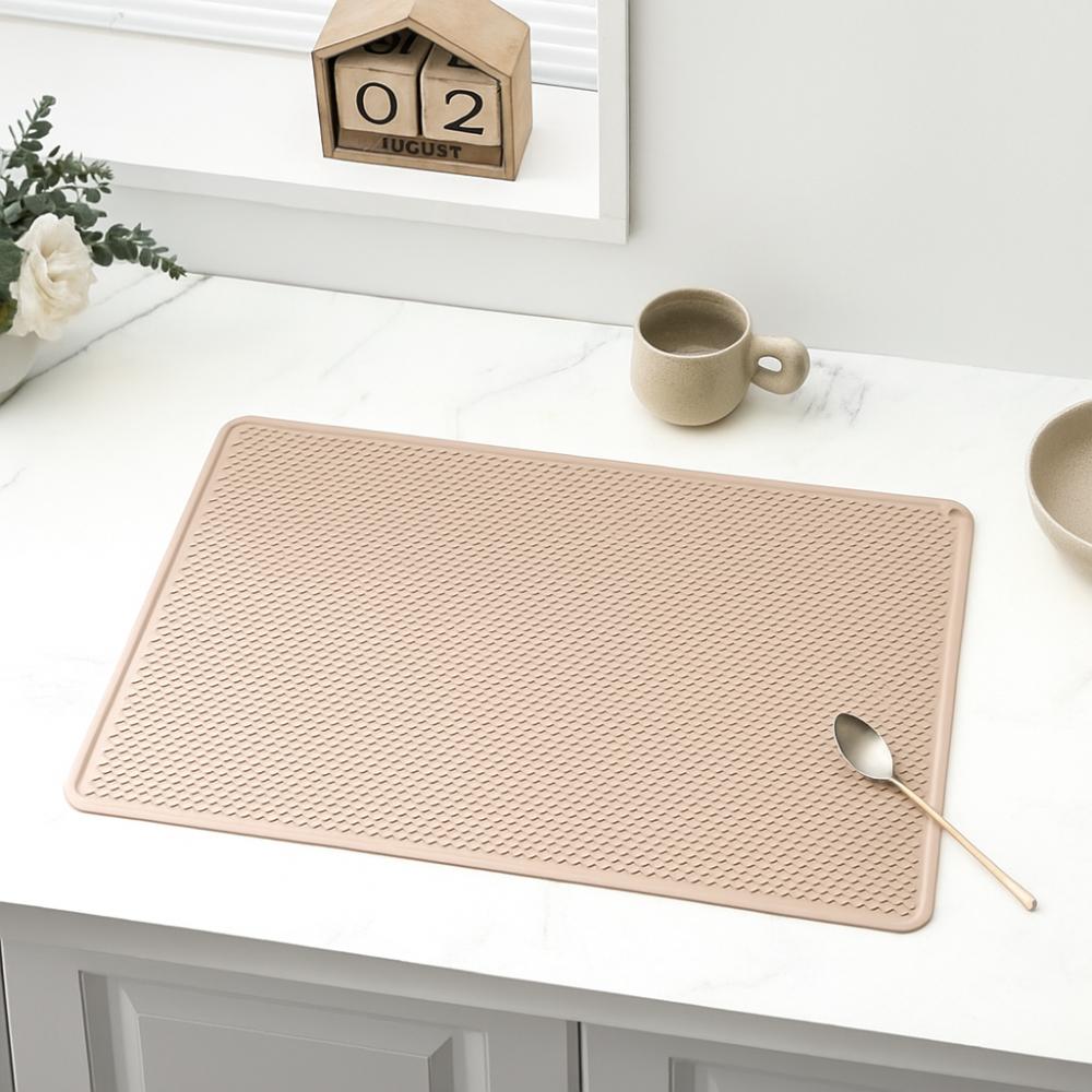 Термостойкий силиконовый коврик для раковины Противоскользящий Водопоглощающий коврик Коврик для столешницы Коврик для посуды Бар коричневый 1257₽