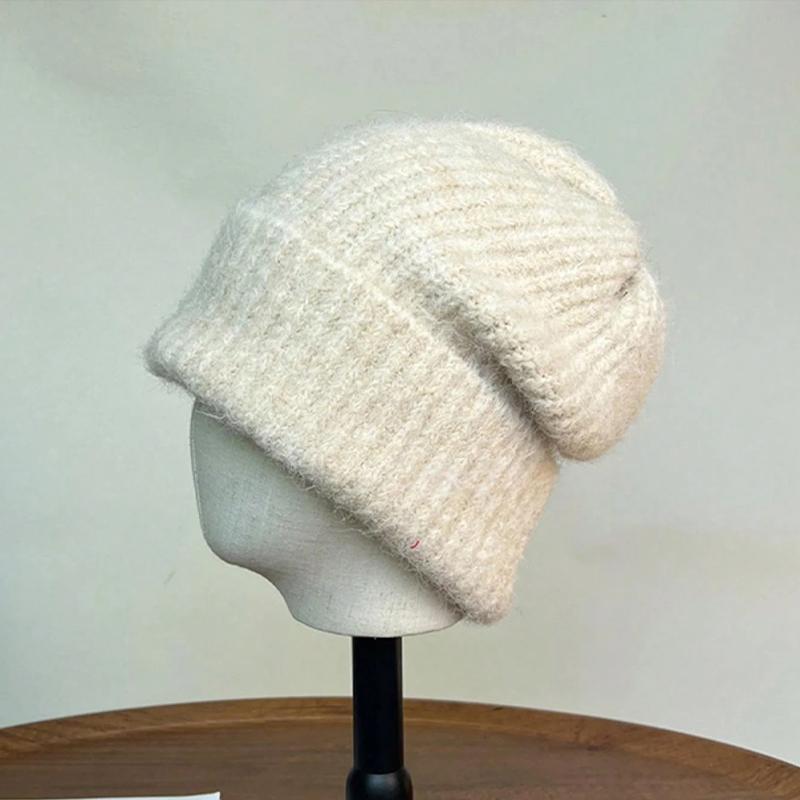 

1pc Winter Knitted Hat Women s Loose Edition Lazy Style Design,Warm Ear Protection Casual Knitted Hat,Suitable for Daily Outings One Size бежевий