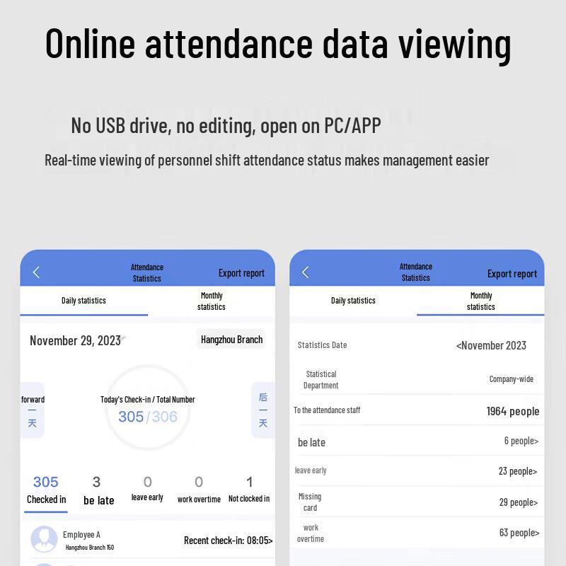 Deli D61C Smart WiFi Fingerprint Time Clock CN plug (adapter included)