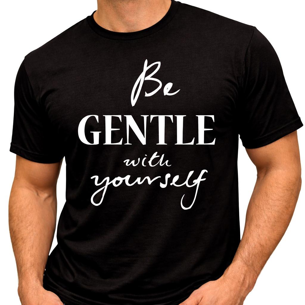 Inspirational Quote T Shirt Be Gentle With Yourself Positive Self Care Tee S разноцветный