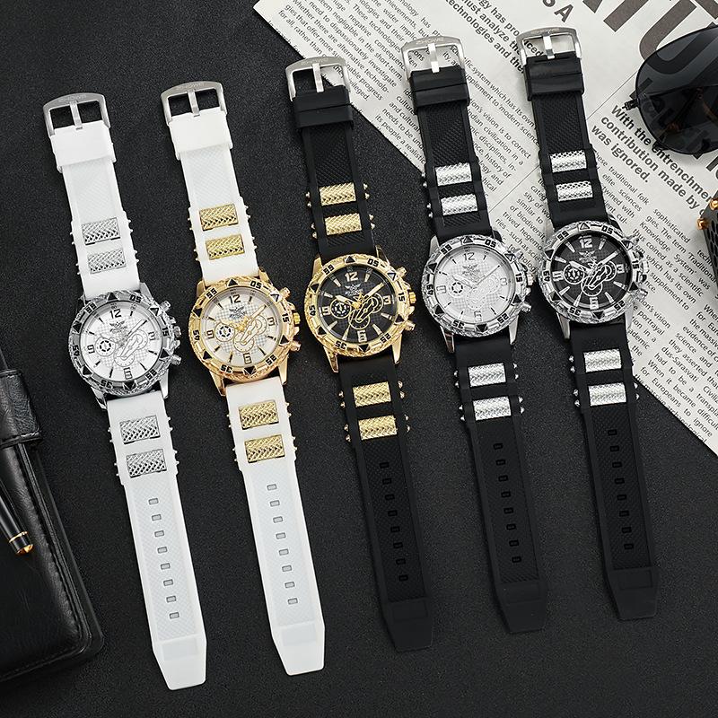 Business Blu-ray Men's Watch Men's Watch Large Dial Quartz Watch Watch Silicone Strap