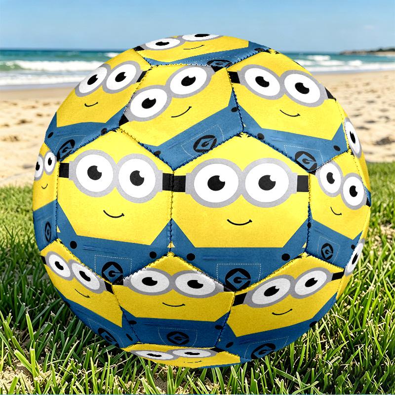 Minions Print Size 5 Soccer Ball, PU Wear Resistant Football for Match Training and Daily Practice, Birthday Gift for Soccer Fans