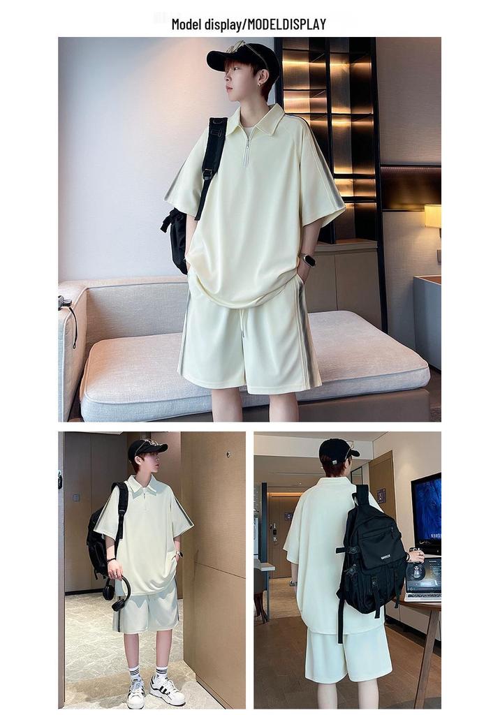 Men's Summer 2026 Cool Ice Silk Short Sleeve Running Set