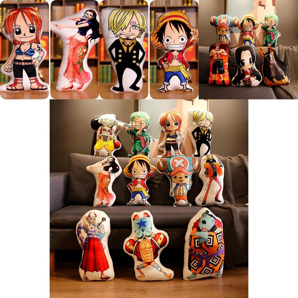 Adorable Two-dimensional Anime Plush Toy Pillows Featuring Luffy Zoro Chopper And More