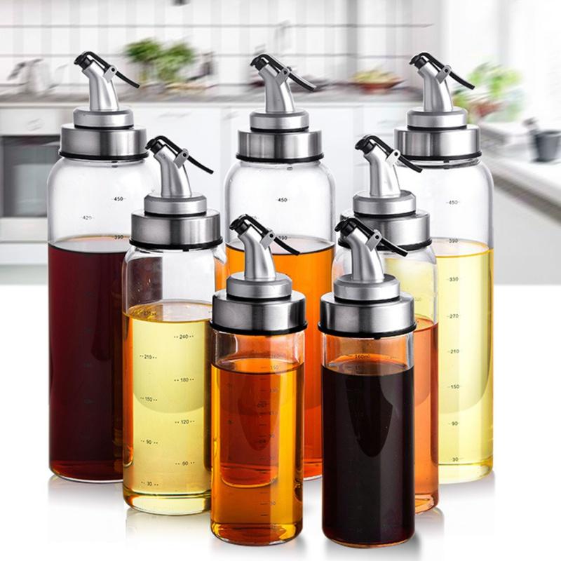 Glass Storage Bottle Kitchen Seasoning Bottle Dispenser For Oil Vinegar Kitchen Tools Accessories