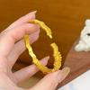 24K ancient gold zircon corrugated buckle bracelet simple fashion design bracelet light luxury exquisite versatile jewelry women