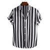 Camicia Casual da Uomo a Maniche Corte a Righe Primavera 2025
