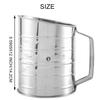 A84E-3 Cup Stainless Steel Flour Sifter - Fine Mesh Rotary Hand Crank Flour Sifter With Agitator Wire Loop For Baking Cakes