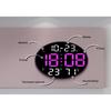 Colorful Ambient Light 12-inch Large Screen Multifunctional Clock, Nordic Simple Living Room Wall Clock, LED Wall Hanging Clock