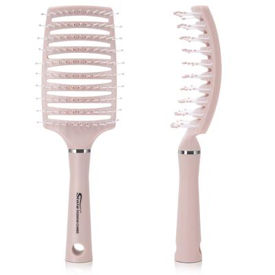 BEWAVE Haarbürste zum Föhnen Atmungsaktive Gebogene Entwirrbürste für Männer und und Gerade Rosa Trocknen, Frauen, Nass, Trocken, Lockig, Dick, Haar,