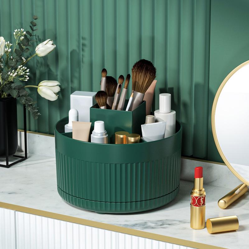 Rotating Makeup Brush and Cosmetics Organizer