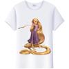 Blusa da Donna Cartone Animato Disney Kawaii Principessa Rapunzel T-shirt Estive Y2k Harajuku Coreane Abbigliamento Oversize Camicie da Ragazza