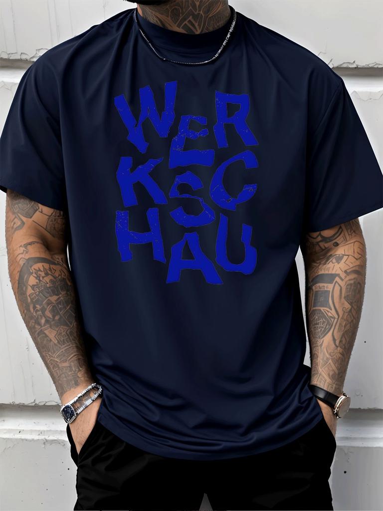 Unisex Summer Cotton Short Sleeve T Shirt Vintage Crackle Wer Ksc Hau Letter Print Crew Neck Casual Loose Street Fashion Male Tee