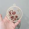 Personalized Different Name Christmas Ornament Custom Christmas Bauble Laser Cut Snowflakes Decoration Wooden Hanging Gift