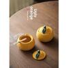 Orange Ashtray Windproof Dustproof Household Desk Tea Table Office Large Capacity Modern Minimalist Style Ceramic Material
