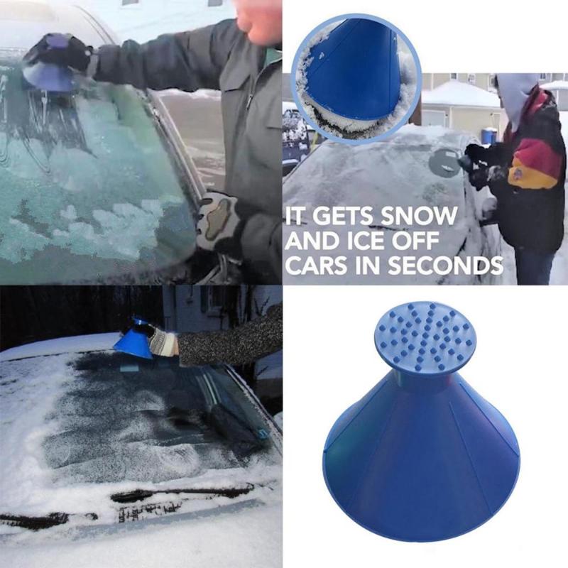 2025 New 1/2pcs Windshield snow remover Cone de-icing tool Snow remover Car snow scraper Ice scraper