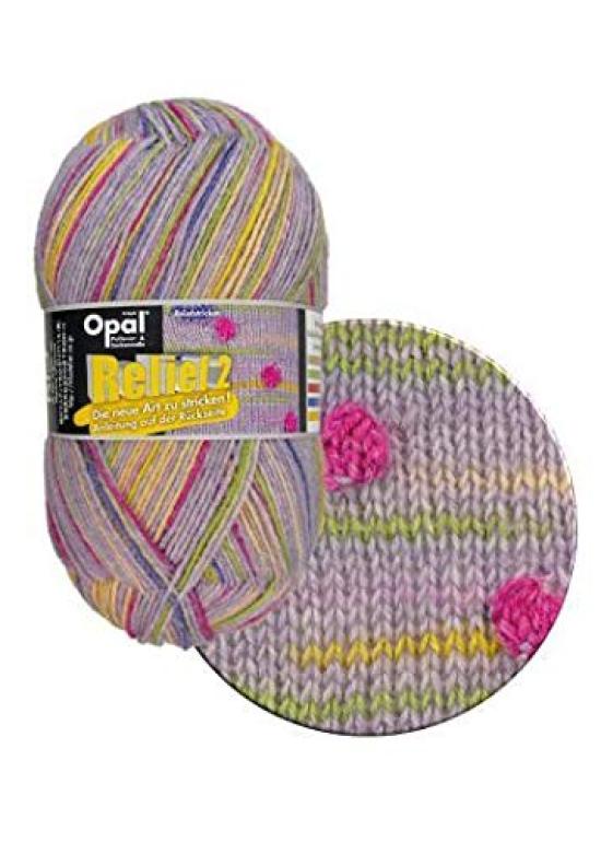

Пряжа Opal Relief 2 Flieder Lilac Multicolor 9662. лиловый
