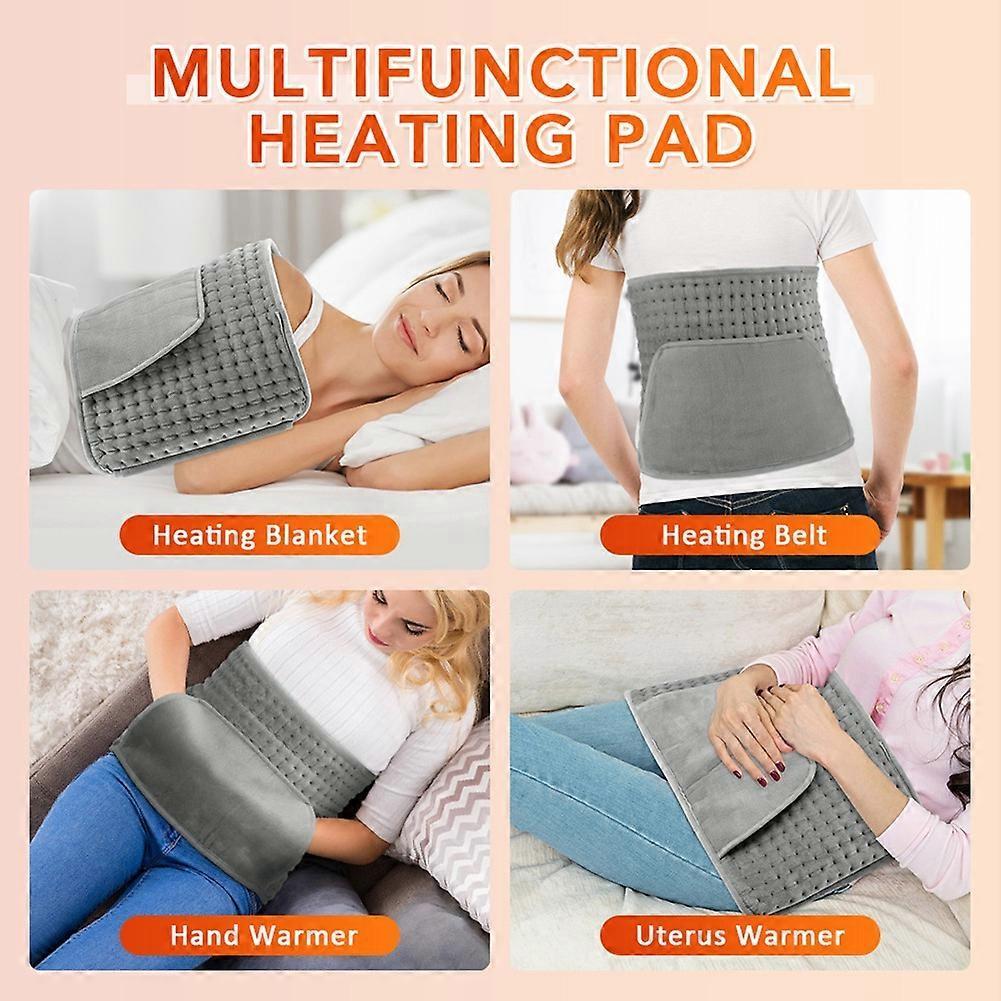 Heating Pad 10-Speed Temperature Control Warm Heating Therapy Blanket with Pocket Waist Belt AU Plug Less
