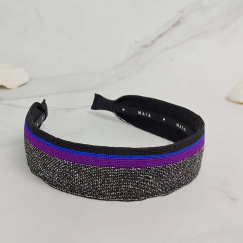 MAIA Shining Stripe Headband - Navy