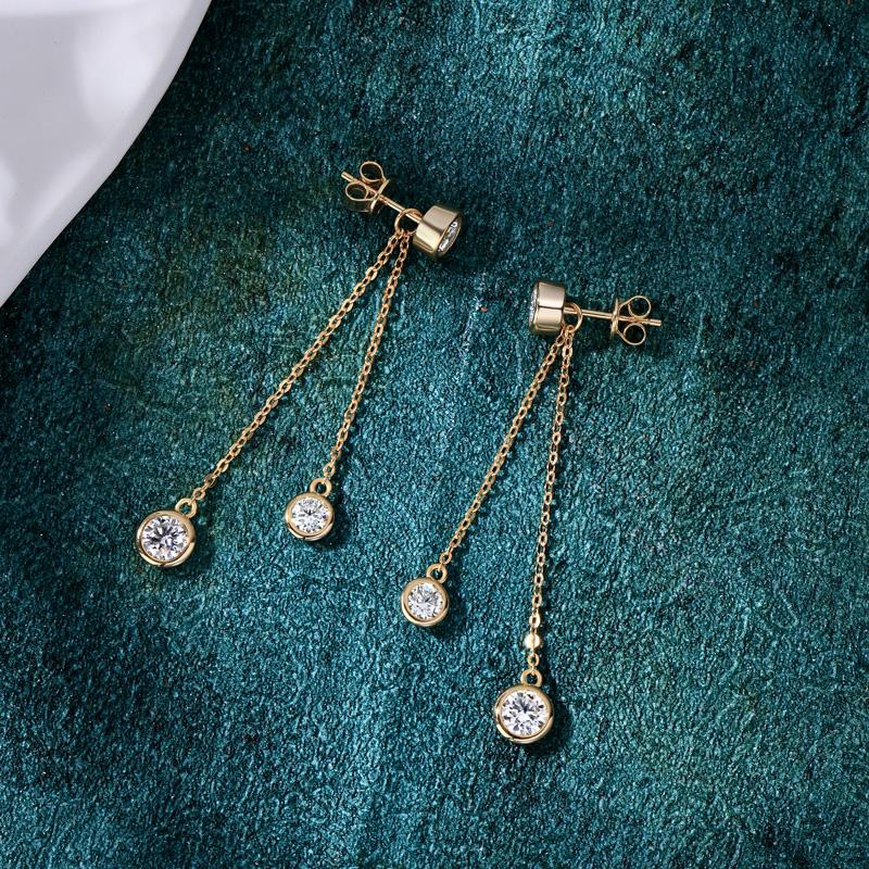 Anziw 925 Moissanite Star Tassel Drop Dangle Earrings for Women Real S925 Silver Studs Earrings Certified Fine Jewelry Gift Girl