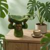 Green Orangutan Bird Feeder Outdoor Wall-mounted Bird Feeder Garden Sculpture Wild Bird Feeder Decorative