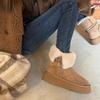 Thick-soled Snow Boots In the Winter of 2025 New Round Head Versatile Velvet Thickened Two Wear Flip Short Snow Cotton Shoes