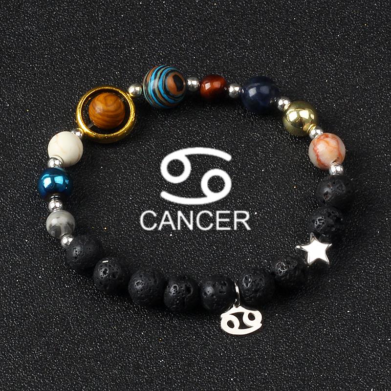 Solar System Galaxy Planets Bracelets for Women Women Zodiac Virgo Cancer Leo Libra 12 Constellation Charm Bracelet Jewelry Gift