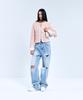 Vivabrown 85-Vivaj050 Line Point Crop Tweed Jacket Pink