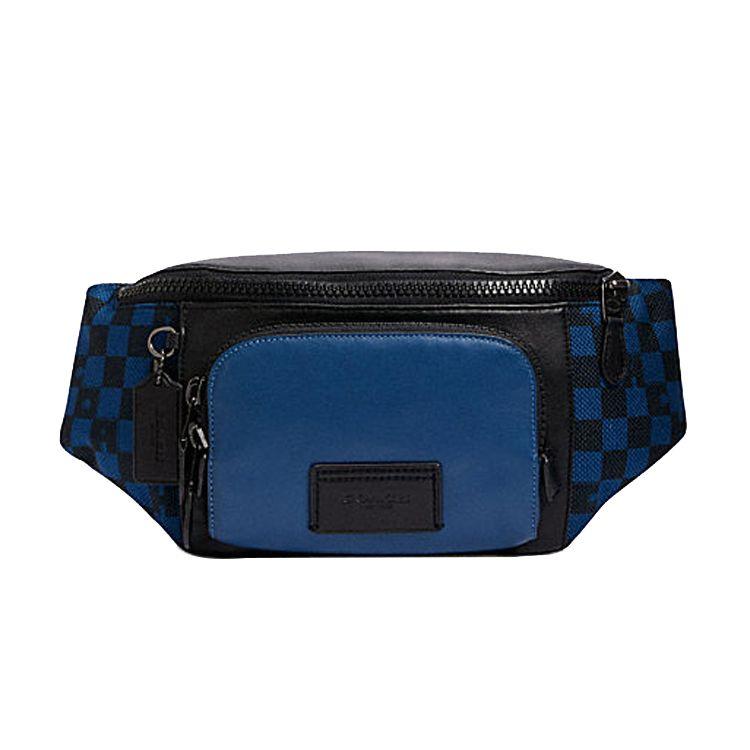 

Coach Track 40 Checkered Print Leather Waist Bag Regular Men waist bag Blue Black C2728-QBP2S Basic Set (Bag+Dust Bag)