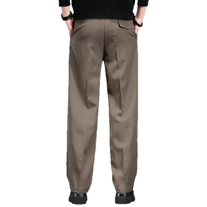High-end suit pants men's new autumn loose straight pants brown drape versatile business casual pants