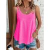2026 Women's Double-Shoulder Strap Vest with Round Neck and Jacquard Pattern, Sleeveless Base Shirt
