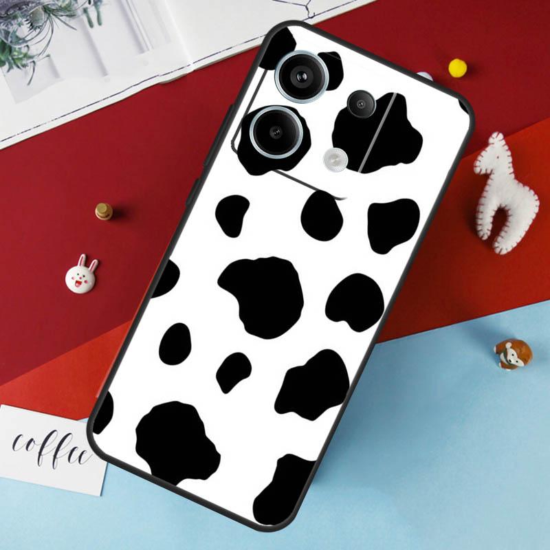 White Black Cow Print Case For Xiaomi Redmi Note 13 Pro 14 12 11 10 15 Pro Plus Redmi 10C 12C 13C 14C 15C 15 Cover