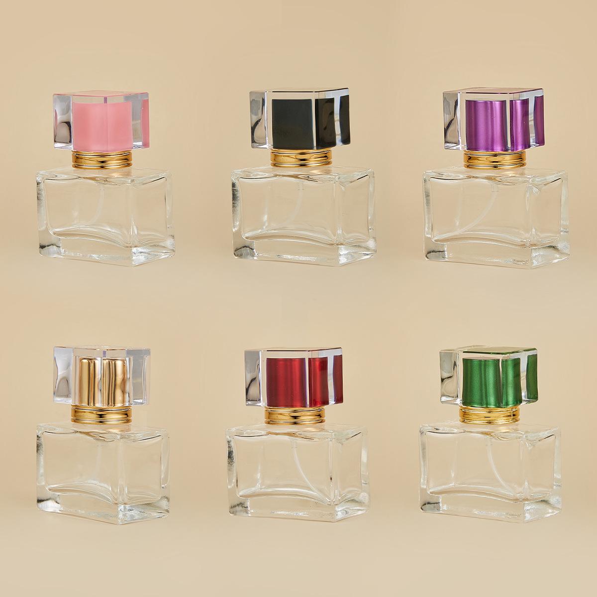

Парфюмерный флакон из прозрачного стекла квадратной формы объемом 3050 мл с винтовой крышкой с 15 зубьями и толстым дном, многоразовый косметический флакон-спрей 30ml
