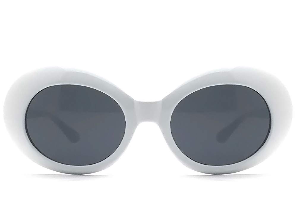 DESIGN OVAL SUNGLASS x 70's (WHITE BLACK)