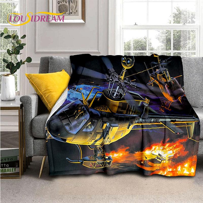 3D Space Spitfire Aircraft  Air Force Jet Fighter Cartoon Blanket,Soft Throw Blanket for Home Bedroom Bed Sofa Cover Child Gift