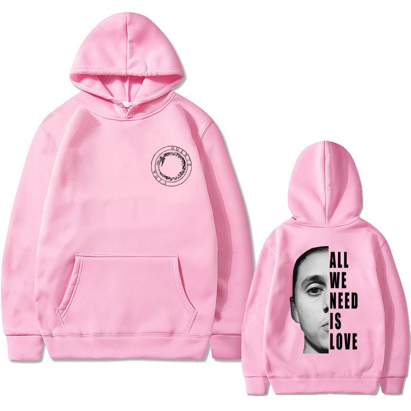 Singer Canserbero All We Need Is Love Double Sided Print Hoodie Men Women Loose Oversized Sweatshirt Male Fashion Black Hoodies