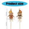2Pcs Handmade Straw Scarecrow Stick Puppets Thanksgiving Theme Tabletop Display Statue Garden Straw Dolls Accessories