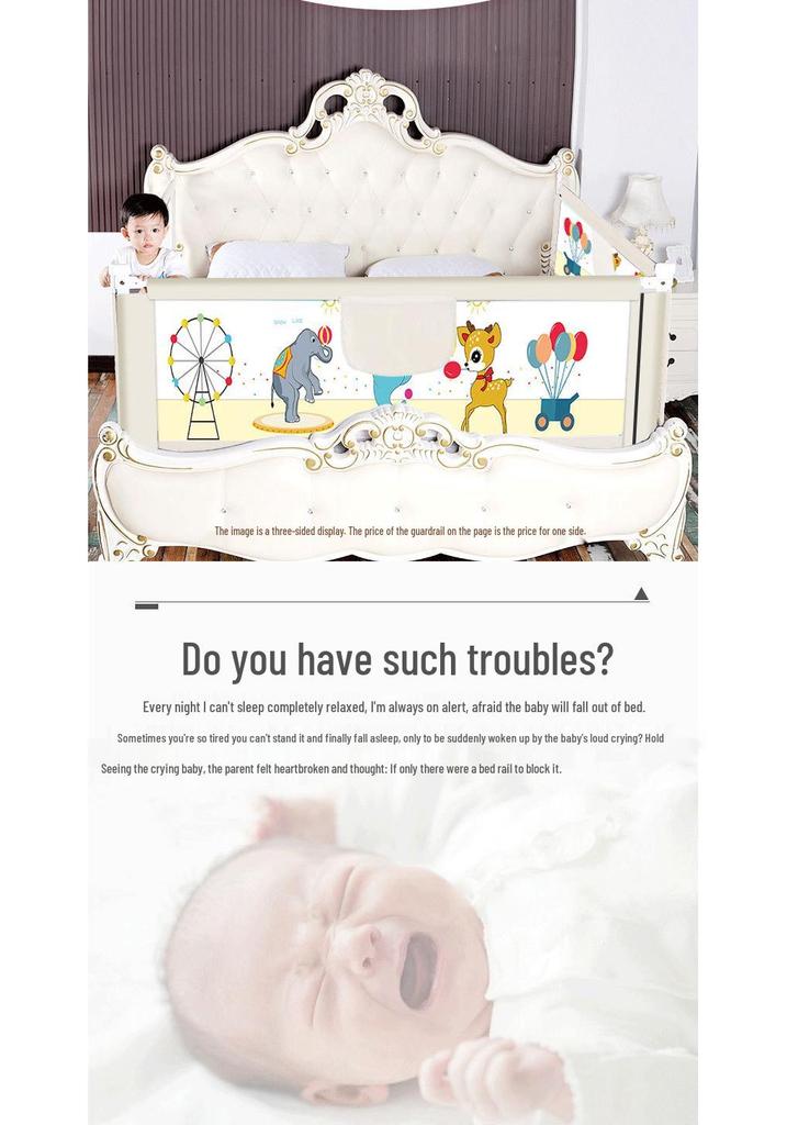 Baby Bed Rail Guard: Raised Anti-Fall Barrier for Cribs