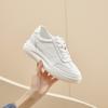 2025 Autumn New Thick-soled Little White Shoes Women's Muffin Board Shoes Versatile Leather Breathable Heightening Shoes Casual Sports Shoes