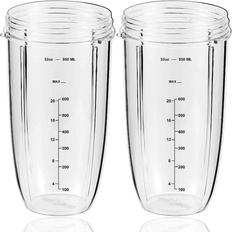 Replacement Parts 32oz Blender Cups (2 Packs) Replacement Blender Cups Compatible with NutriBullet 600w and 900w Blender прозрачный