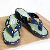 Relaxing Cat Zori Indigo Japanese Made In Approximately 23cm Sandals, Medium, Dyed, Pattern, Foldable, Indoor/Outdoor Use, Japan,